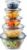 5pc Glass Mixing Bowls with Lids Set (4.65QT, 2.80QT, 1.64QT, 1.16QT, 0.85QT), Nesting Salad Bowl, Large Glass Mixing Bowl for Cooking, Baking, Prepping-Dishwasher Microwave Freezer Safe