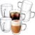 Patelai 6 Pcs 16oz Clear Glass Coffee Mugs Double Walled Coffee Cups Glasses Insulated Latte Mugs with Handle Espresso Clear Cups for Cappuccino Tea, Heat Resistant Glasses