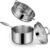Tri-Ply Stainless Steel Sauce Pan with Steamer Basket & Straining Glass Lid— 2-in-1 Multi-Function Pot for Steaming, Boiling & Simmering — Healthy, Durable, Rust-Resistant, Professional-Grade Cookware