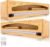 Wrap Organizer Dispenser with Cutter, (2 Piece Set), Fits 12″ Rolls, Plastic Wrap, Aluminum Foil, Wax Paper, Saran Wrap, Cling Wrap Holder for Kitchen Storage, Mountable, Bamboo