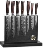7-Piece Kitchen Knife Set with Magnetic Block – High Carbon Stainless Steel, Hand-Forged, Dishwasher Safe – Professional Knives Set with Block, Versatile Knife Sets for Kitchen