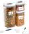 LISI 3 Pack One-Touch Seal Food Storage Containers with Lids, Airtight Stackable BPA-Free Plastic Pantry Canisters for Kitchen Organization, Includes Labels, Marker, Cups & Brush