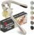 Kitessensu High Effective Garlic Press With Studs, Heavy Duty Garlic Mincer, Easy to Squeeze and Clean, Rust Proof, Ginger Crusher- Imperial Silver