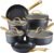 Farberware Forged Induction Ceramic Nonstick Pots and Pans Set with Lids and Kitchen Cooking Tools – Dishwasher Safe, Suitable for All Stovetops, 12 Piece Cookware Set – Black and Gold