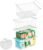 Enhanced Leak-Proof Bottom – Freezer Organizer Bins ，4 Pack Stackable Deep Freezer Organizer Bins for 7 Cu.FT Small Chest Freezer，organization and storage，pantry organizers（white）