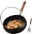 Carbon Steel Wok Pan, 10.2″ Woks & Stir-Fry Pans with Glass Lid Cookwares, Nonstick Wok Flat Bottom Small Handmade Chinese Wok For for All Stoves