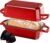 Enameled Cast Iron Dutch Oven for Sourdough Bread Baking, 9 x 5Inch Oval Cast Iron Bread Pan with Lid, 2PCS Dutch Oven for Homemade Sourdough Baking, Meatloaf Pan, Oven Safe, Red