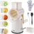 5 in 1 Rotary Cheese Grater Vegetable Slicer with Handle – Upgraded Hand Crank Cheese Grater with Handle and Strong Suction Base, Multi-Purpose Vegetable Slicer with 5 Well-Designed Blades