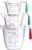 Vremi 3 Piece Plastic Measuring Cups Set – BPA Free Liquid Nesting Stackable Measuring Cups with Spout and Decorative Red Blue and Green Handles – includes 1, 2 and 4 Cup with Ml and Oz Measurement