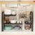 Expandable Under Sink Organizer, 2 Tier Under Sink Shelf with 2 Removable Baskets and 6 Removable Panels for Cabinet Sink Cloakroom Wardrobe Closet Storage(Black, 17.71”-32”Length