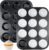 Muffin Pan & Cupcake Pan Set, 2 Pack 12-Cup Muffin Pans for Baking with 120 Cupcake Liners, Nonstick, Heavy-Duty Steel, Scratch-Resistant, Easy Release for Family & Party Baking