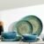 FINE&NICE Melamine Dinnerware Set of 12Pcs, Dish Set for 4, Lightweight Unbreakable Plates and Bowls Set, Great for RVs Camping, Dishwasher Safe,Rusty Blue