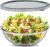6.2QT Large Glass Mixing Bowl with Lid, Clear Glass Salad Cooking Bowls for Sourdough, Salad and Storage Prepping and Baking Food Storage Set