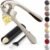 Zulay Kitchen Premium Garlic Press Set – Rust Proof Professional Garlic Mincer Tool – Easy-Squeeze, Easy-Clean with Soft, Ergonomic Handle – Silicone Garlic Peeler & Brush (Silver)