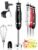Sangcon Immersion Blender Handheld, 3-in-1 Hand Blender Electric, 400W Handheld Licuadora de mano, Stainless Steel Blade Stick Mixer with Whisk, Milk Frother Attachments – Black