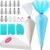ALLTOP Piping Bags and Tips Set -Ultimate Cake Decorating Supplies Kit – Included 100 Disposable Pastry Bags, 1 Reusable Silicone Bag, 2 Couplers, 12 Frosting Tips, 2 Ties, 3 Icing Scrapers for Baking