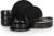 HaWare Stoneware Dinnerware Sets, 12-Piece Plates and Bowls Set for 4, Dishes Set for Home Restaurant, Frosting Black