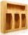 Bamboo Food Bag Storage Organizer for Kitchen Drawer, Baggie Holder for Solimo, Glad, Hefty Gallon, Quart, Sandwich and Snack Variety Size Bags (1 Box 4 Slots)