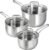 MICHELANGELO Stainless Steel Pot Set – 1QT & 2QT & 3QT Stainless Steel Sauce Pan with Lid, Induction Saucepan Set, Small Pots for Cooking – 6 Pcs