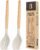 Large Silicone Cooking Spoons, 2 Pack Nonstick Solid and Slotted Wooden handle Spoon Set, Heat Resistan Silicone Kitchen Spoons for Cooking, Serving, Basting, Mixing (Khaki)