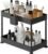 StorageBud 2-Tier Under Sink Organizer, Black, Plastic, Non-Slip Rubber Legs, Hanging Hooks, Drain Holes, Quick-Access Caddy