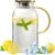 68 oz/2 Liter Glass Pitcher with Lid,Hand Blown Glass Water Pitcher for Cold Brew Coffee,Hot Water, Milk, Modern Vertical Stripes Iced Tea,Christmas Gifts