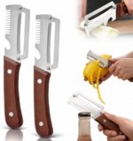 3-1 Multi-functional Vegetable Peeler, 2026 New Ktchen Multi-function Stainless Steel Thickened Fruit Peeler Knife with Wooden Handle,Suitable for Peeling Fruits and Shredding Scallions (2PCS)