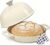 Enameled Round Cast Iron Bread Oven, 6 Qt Cast Iron Dutch Oven for Homemade Sourdough Bread Baking, Bread Pot with Dome Lid & Cotton Potholders (Cream White)