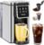 K Cup Coffee Maker, Hot & Iced Coffee Maker for K Cup and Grounds, 6-14 Oz Brew Sizes, 50oz Removable Tank, Single Cup Coffee Maker with Descaling Reminder, Stainless Steel, Black