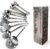 9 Pcs Cooking Utensils Set, Stainless Steel Kitchen Utensils, Heat Resistant Metal Kitchen Tools Include Solid & Slotted Turner Wok Spatula, Serving Spoon, Ladle, Pasta Server, Meat Fork, Tongs Silver