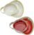 Stoneware Soup & Side, Chips & Dip Bowl Set of 2 by Roe & Moe (Cream and Red)