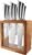 Cuisine::pro Damashiro Knife Block (Hiryu, 10-Piece Set) – Premium Japanese Steel Knife Set with Acacia Wood Block & Tempered Glass Window – Damascus-Inspired Blade