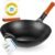 YOSUKATA 13.5″ Carbon Steel Wok Pan – Pre-Seasoned Flat Bottom Pow Wok for Stir Fry, BBQ, Grill & Camping – Traditional Japanese Chinese Cookware – Compatible with Induction, Electric, Gas, Open Fire