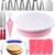 RFAQK 35PCs Cake Turntable and Leveler-Rotating Cake Stand with Non Slip pad-7 Icing Tips and 20 Bags- Straight & Offset Spatula-3 Scraper Set -EBook-Cake Decorating Supplies Kit -Baking Tools