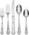 Oneida Silverware Set For 8, Azalea 45-Piece Everyday Flatware Set with Serving Utensils, Floral, Service For 8, 18/0 Stainless Steel, Dishwasher Safe, Knives Spoons And Forks Sets (Silver, 45 Pieces)