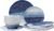 12PCS Melamine Dishes Set Blue, Plates and Bowls Sets for Outdoor, Camping Essentials,Lightweight and Durable, Just Stack them directly in the Backpack
