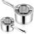 E-far Stainless Steel Saucepan with Lid Set – 2QT & 3QT, Triply Sauce Pan Induction Pot for Cooking, Boiling, Compatible with All Stoves, Visible Lid, Healthy & Non Toxic, Oven & Dishwasher Safe