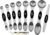 Spring Chef Stainless Steel Magnetic Measuring Spoons Set with Strong N45 Magnets, Heavy Duty Metal Kitchen Gadgets for Baking & Cooking, Fits in Most Kitchen Spice Jars, Set of 8 with Leveler, Black