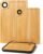 Bamboo Cutting Board Set of 3 – Wooden Kitchen Boards with Deep Juice Groove & Handle – Durable Chopping and Serving Boards for Meat, Cheese, Vegetables, Bread & BBQ Prep