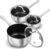 KOCH SYSTEME CS Stainless Steel Saucepan Set, 1QT & 2QT & 3QT Stainless Steel Sauce Pan with Nonstick Coating, Induticon Sauce Pan Sets with Lids, Easy to Clean, Oven Safe