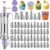 NOVANO Dessert Decorating Syringe Set, Frosting Piping Kit Stainless Steels Cake Decorating Kit with 54 Piping Tips & 9 silicone cupcakes, Cupcake Decorating Kit Piping Bags and Tips Set