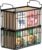 MSERCUOR Freezer Organizer Bins, Stackable Deep Chest Freezer Organizer Bins, 2 Pack Foldable Baskets with Handles, Black Storage Container Baskets for 5/7 Cu.FT Deep Freezer Sort Frozen Meats