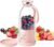 Portable Blender, Personal Smoothie Maker with 6 Blades, Rechargeable Mini Juicer Cup, 17 oz with Travel Lid for Outdoors, Camping, Office, Kitchen (Pink)