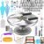 RFAQK 250 PCs Aluminum Cake Decorating Tools Kit with 12″ Metal Turntable & Knife set-48 Numbered Icing Tips-3 Russian Piping Nozzles-Straight & Angled Spatula-Cake Leveler& Baking Supplies Tools
