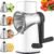Rotary Cheese Graters with 4 Blades, Hand Crank Cheese Grater with Waffle Slicer, Red, Black and White Cheese Shredder with Suction Base, Easier for Shredding & Grating (White, 4 Graters)