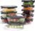 10-Pack Glass Food Storage Containers with Tempered Lids – Borosilicate, Airtight, Oven-Safe (-4°F~950°F), BPA-Free, 4.4 & 1.6 Cup, Leak-Proof, Dishwasher Safe (Gray)