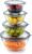 4pc Glass Mixing Bowls with Lids Set (2.80QT, 1.64QT, 1.16QT, 0.85QT), Thick Salad Bowl, Nesting Glass Mixing Bowl for Cooking, Baking, Prepping-Dishwasher Microwave Freezer Safe