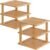 2 Pack Bamboo Corner Shelf,3 Tier Kitchen Cabinet Organizer for Plates and Dishes,Pantry Storage and Spice Rack（Natural）