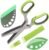 LUVCOSY Herb Scissors, Premium Stainless Steel 5 Blade Kitchen Salad Scissors Dishwasher Safe, Sharp and Convenient 5 Blade with Safety Cover, Herb Stripping Tool and Cleaning Comb