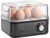 Annie & Mia Design Stainless Steel Electric Rapid Egg Cooker, 8 Egg Capacity 500W, Soft/Medium/Hard Boiled Egg Boiler Poacher Steamer Omelet Maker, Knob Auto Shut-Off, with Recipe Guide Book (Black)